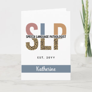 Custom SLP Speech Pathologe Leopard Print Karte
