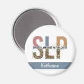 Custom SLP Speech Pathologe Leopard Print Magnet (Vorderseite/Rückseite)