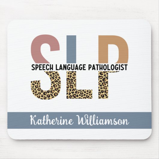 Custom SLP Speech Pathologe Leopard Print Mousepad (Vorne)