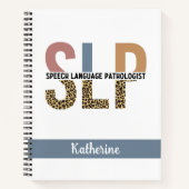 Custom SLP Speech Pathologe Leopard Print Notizblock (Vorderseite)