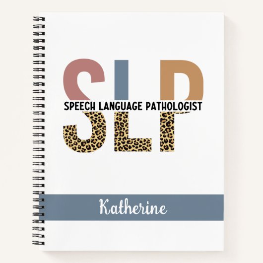 Custom SLP Speech Pathologe Leopard Print Notizblock (Vorderseite)