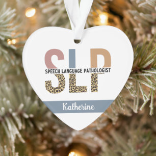 Custom SLP Speech Pathologe Leopard Print Ornament