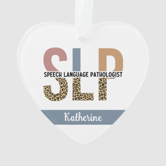Custom SLP Speech Pathologe Leopard Print Ornament (Rückseite)