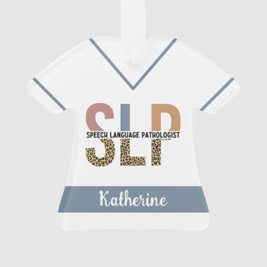 Custom SLP Speech Pathologe Leopard Print Ornament (Rückseite)