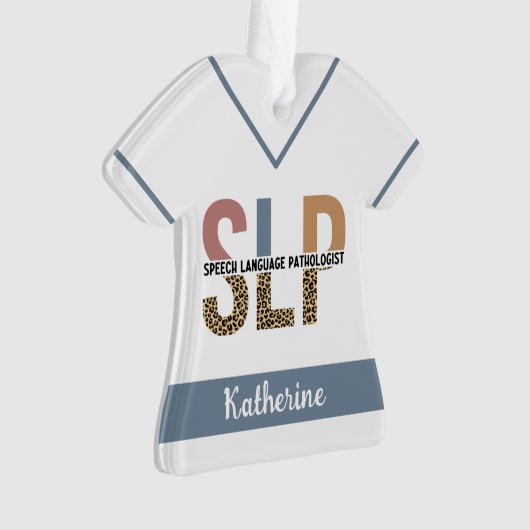 Custom SLP Speech Pathologe Leopard Print Ornament (Vorderseite)