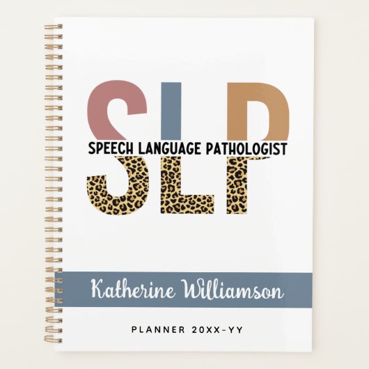 Custom SLP Speech Pathologe Leopard Print Planer (Vorderseite)