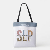 Custom SLP Speech Pathologe Leopard Print Tasche (Rückseite)