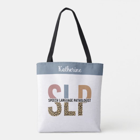 Custom SLP Speech Pathologe Leopard Print Tasche (Rückseite)