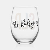 Custom SLP Speech Pathologe Leopard Print Weinglas Ohne Stiel (Rückseite)