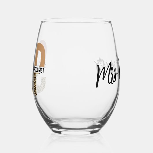 Custom SLP Speech Pathologe Leopard Print Weinglas Ohne Stiel (Links)
