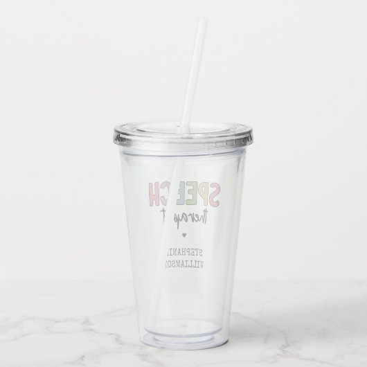 Custom SLP Speech Pathologist Speech Therapist Acryltrinkbecher (Rückseite)