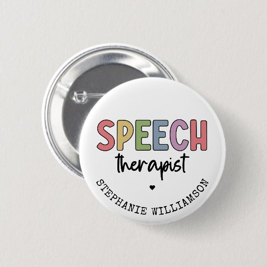 Custom SLP Speech Pathologist Speech Therapist Button (Vorne & Hinten)