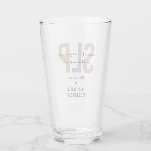 Custom SLP Speech Pathologist Speech Therapist Glas (Rückseite)