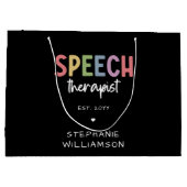 Custom SLP Speech Pathologist Speech Therapist Große Geschenktüte (Rückseite)