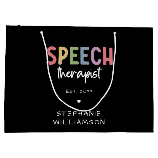 Custom SLP Speech Pathologist Speech Therapist Große Geschenktüte (Rückseite)