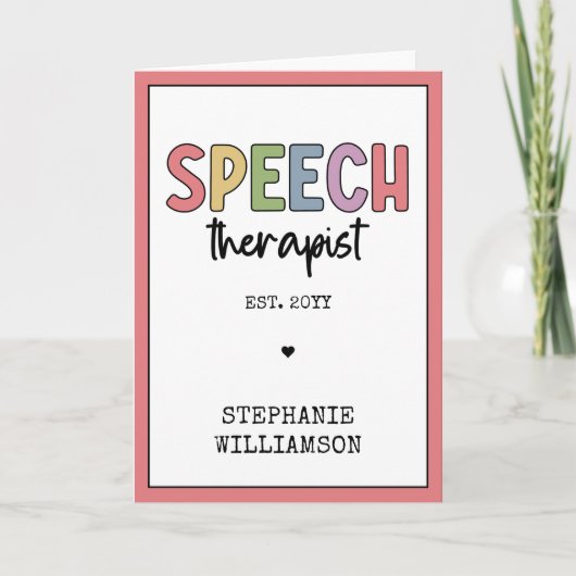 Custom SLP Speech Pathologist Speech Therapist Karte (Vorderseite)