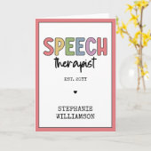 Custom SLP Speech Pathologist Speech Therapist Karte (Gelbe Blume)