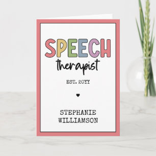 Custom SLP Speech Pathologist Speech Therapist Karte