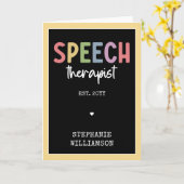 Custom SLP Speech Pathologist Speech Therapist Karte (Gelbe Blume)