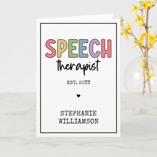 Custom SLP Speech Pathologist Speech Therapist Karte (Gelbe Blume)