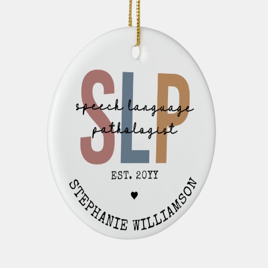 Custom SLP Speech Pathologist Speech Therapist Keramik Ornament (Rechts)