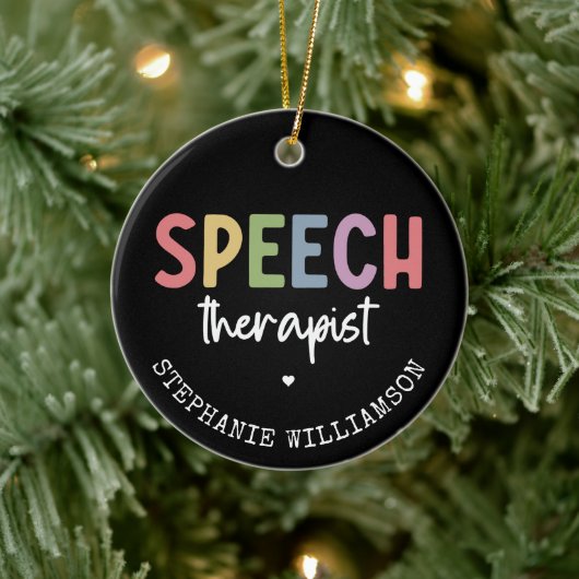 Custom SLP Speech Pathologist Speech Therapist Keramik Ornament (Baum)