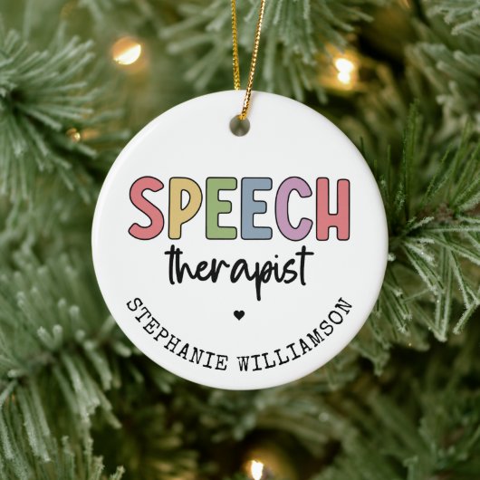 Custom SLP Speech Pathologist Speech Therapist Keramik Ornament (Baum)