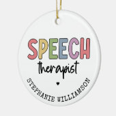 Custom SLP Speech Pathologist Speech Therapist Keramik Ornament (Links)