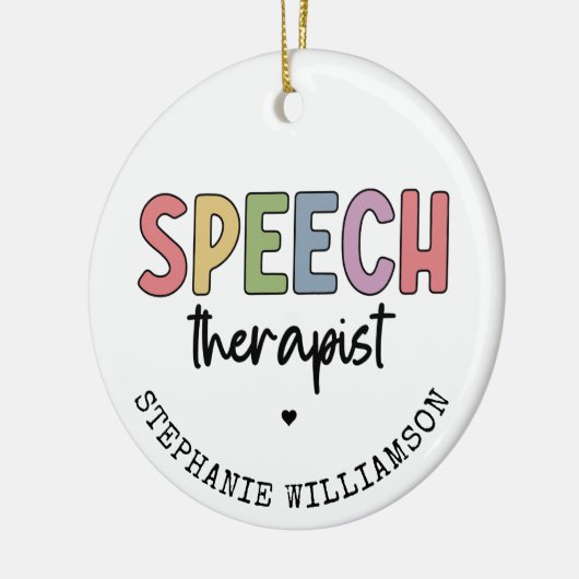 Custom SLP Speech Pathologist Speech Therapist Keramik Ornament (Links)