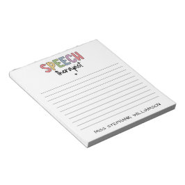 Custom SLP Speech Pathologist Speech Therapist Notizblock