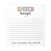 Custom SLP Speech Pathologist Speech Therapist Notizblock (Vorderseite)