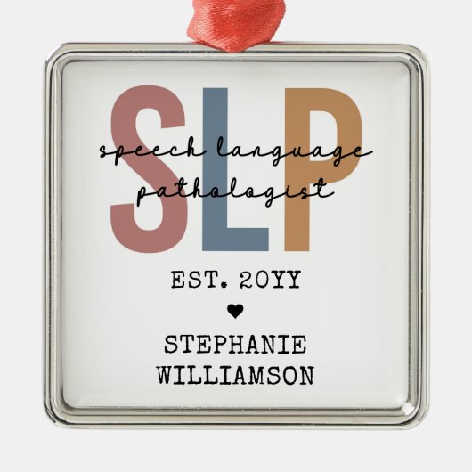 Custom SLP Speech Pathologist Speech Therapist Ornament Aus Metall (Vorne)