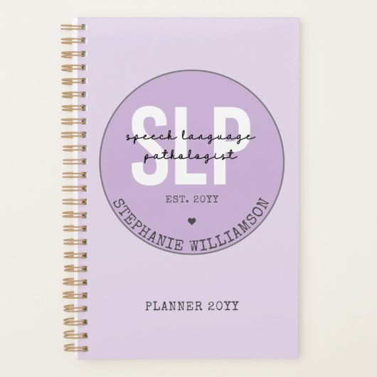 Custom SLP Speech Pathologist Speech Therapist Planer (Vorderseite)