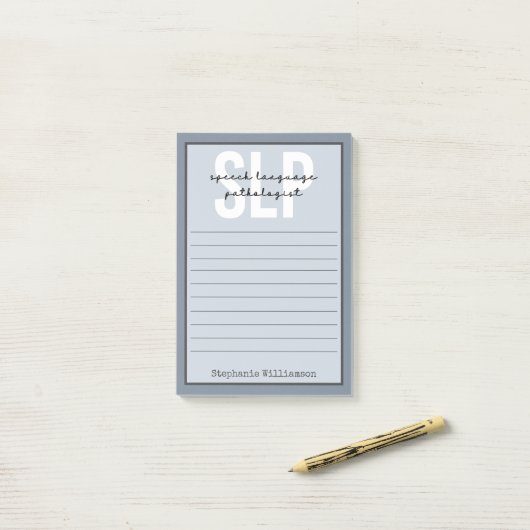 Custom SLP Speech Pathologist Speech Therapist  Post-it Klebezettel (Auf Schreibtisch)