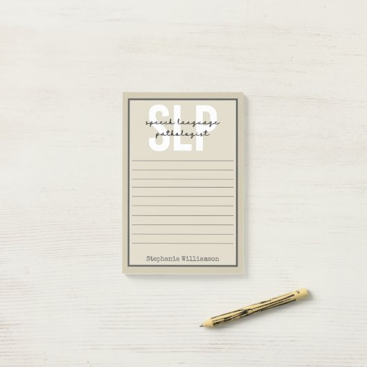 Custom SLP Speech Pathologist Speech Therapist Post-it Klebezettel (Auf Schreibtisch)