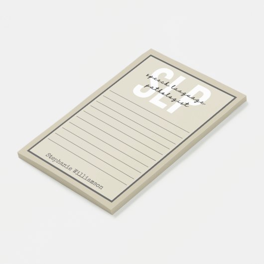 Custom SLP Speech Pathologist Speech Therapist Post-it Klebezettel (angewinkelt)