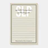 Custom SLP Speech Pathologist Speech Therapist Post-it Klebezettel (Vorderseite)