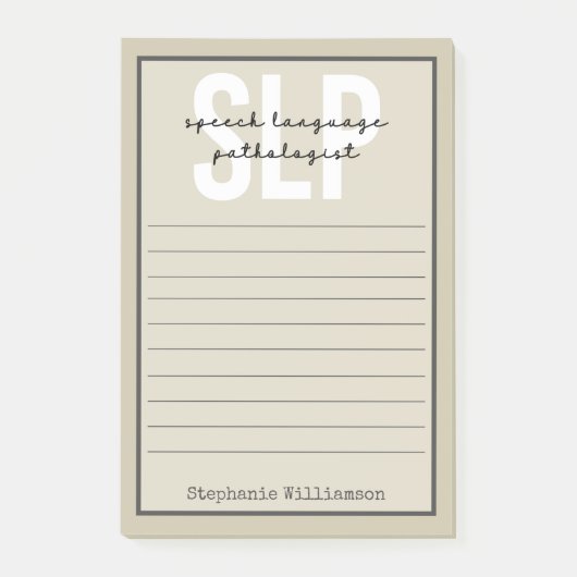 Custom SLP Speech Pathologist Speech Therapist Post-it Klebezettel (Vorderseite)