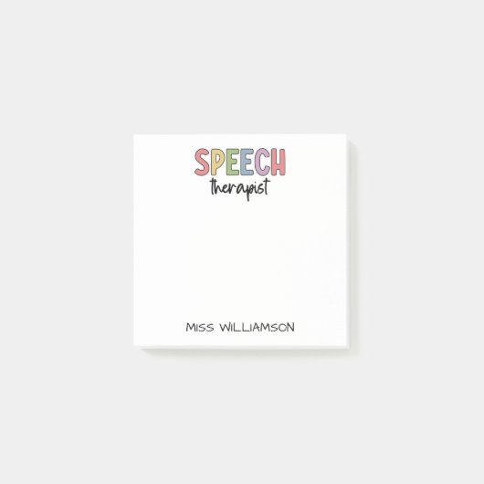 Custom SLP Speech Pathologist Speech Therapist Post-it Klebezettel (Vorderseite)