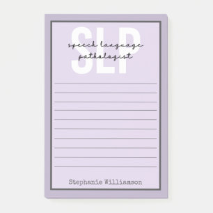 Custom SLP Speech Pathologist Speech Therapist Post-it Klebezettel
