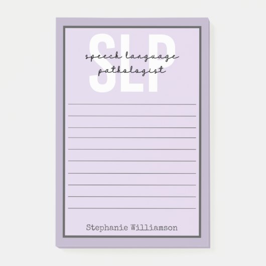Custom SLP Speech Pathologist Speech Therapist Post-it Klebezettel (Vorderseite)