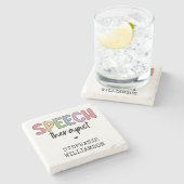 Custom SLP Speech Pathologist Speech Therapist Steinuntersetzer (Seitenansicht)