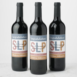 Custom SLP Speech Pathologist Speech Therapist Weinetikett