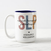 Custom SLP Speech Pathologist Speech Therapist Zweifarbige Tasse (Links)