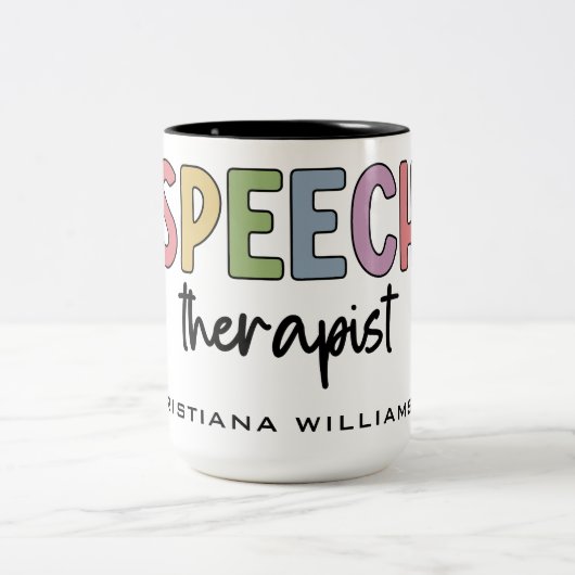 Custom SLP Speech Pathologist Speech Therapist Zweifarbige Tasse (Mittel)