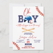 Custom Slumdunk Oh Boy Baseball Baby Shower Bundle Einladung (Vorderseite)