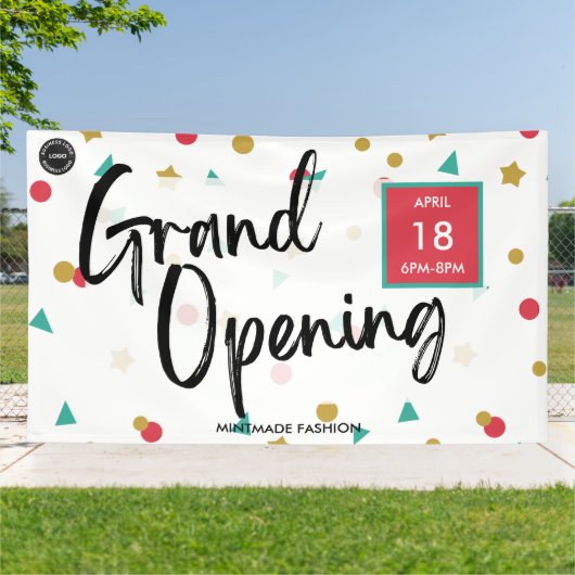 Custom Small Business Grand Opening Banner (Außenbereich)