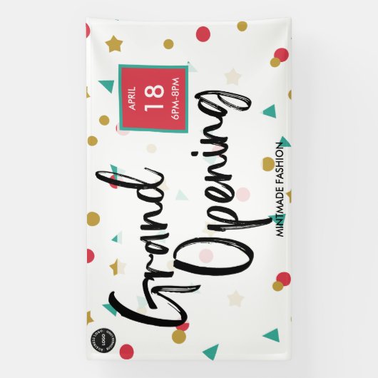 Custom Small Business Grand Opening Banner (Vertikal)