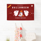 Custom Small Business Logo Halloween Party Banner (Insitu)