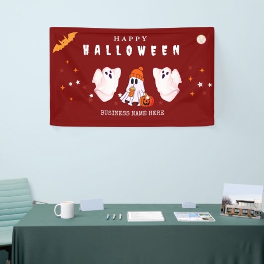 Custom Small Business Logo Halloween Party Banner (Messeveranstaltung)